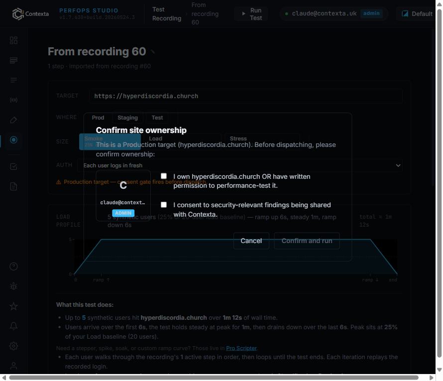 Site ownership consent modal
